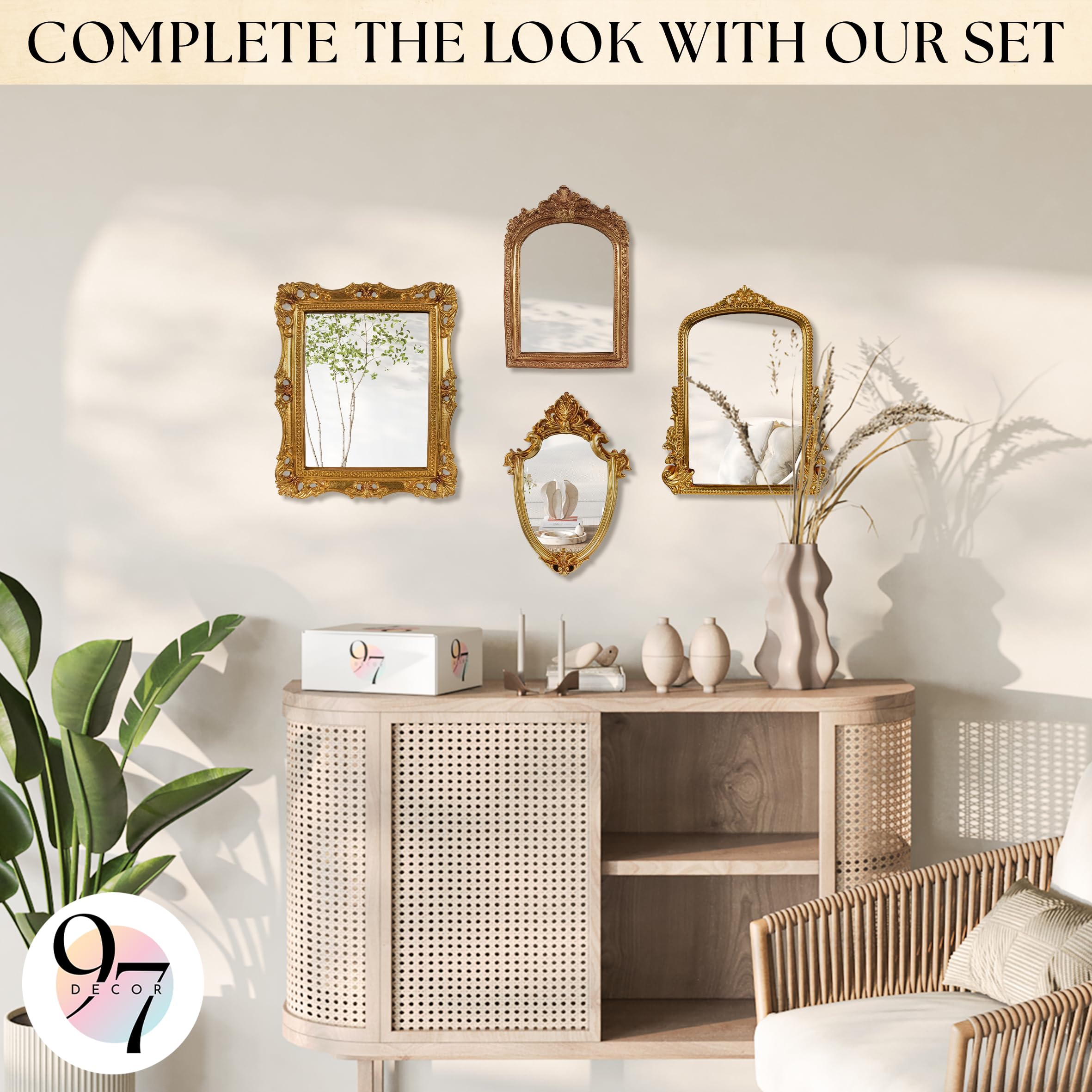 Amazon.com: 97 Decor Antique Gold Wall Mirror Vintage Decor